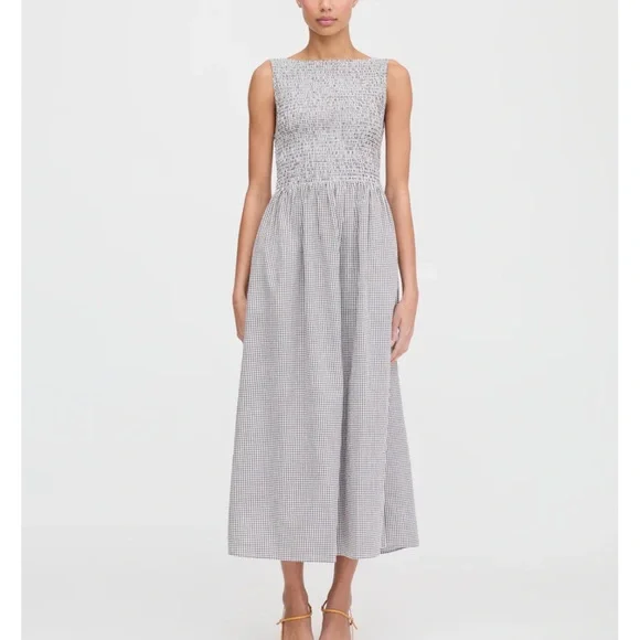 Hill House Cosimo Nap chocolate gingham maxi dress - Picture 8 of 10